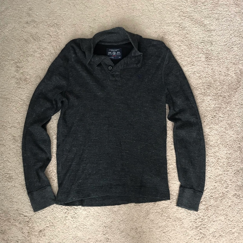 AE Button V-Neck Sweater
